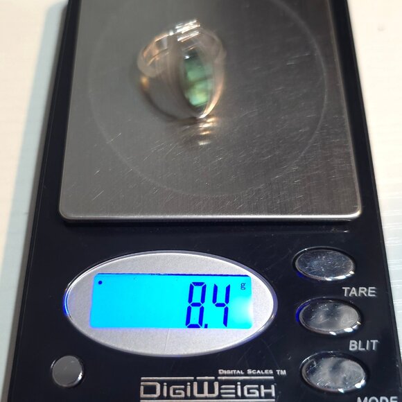 Size 7.25 925 Sterling Silver Large Marquise Labradorite Ring - Picture 8 of 8